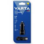   Varta 57931101401 4,8A univerzális 2xUSB fekete autós töltő Micro USB kábellel