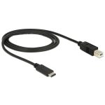   Delock 83601 1m USB Type-C 2.0 apa - USB 2.0 B típusú apa fekete kábel