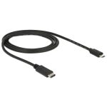   Delock 83602 1m USB Type-C 2.0 apa - USB 2.0 micro-B típusú apa fekete kábel