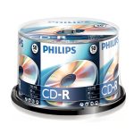 Philips CD-R80CB 52x cake box lemez 50db/csomag