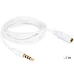   Delock 84482 sztereó Jack 3.5 mm apa / anya iPhone 4 pin 2 m audio kábel