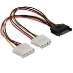   Delock 65159 15 tűs SATA (apa) – 2 db 4 tűs Molex (anya) 20 cm hálózati kábel