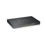   ZyXEL GS1920-24HPv2 28port GbE LAN PoE (375W) 4x GbE SFP/RJ45 Combo port L2 menedzselhető PoE switch