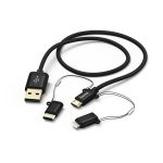   Hama 183348 1m micro USB / Type-C / Lightning 3 in1 fekete adatkábel