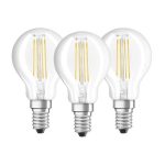   Osram Base átlátszó üveg búra/4W/470lm/2700K/E14 LED kisgömb izzó 3 db