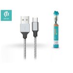   Devia ST325427 Tube Micro USB ezüst/fekete textil adatkábel