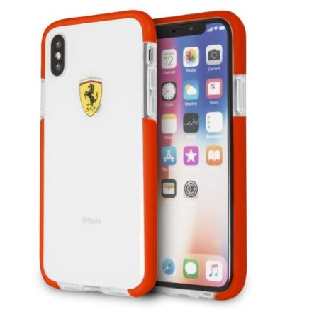 Ferrari iPhone X átlátszó/piros kemény fényes hátlap Ferrari iPhone X átlátszó/piros kemény fényes hátlap