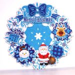   Iris 3D karácsonyi koszorú mintás/39x39cm karton/kék dekoráció