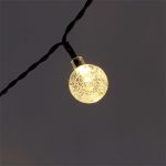   Iris Buborékgömb alakú 16mm/8 programos/12m/IPX3 szabványos/meleg fehér/100db LED-es/napelemes fényfüzér, fénydekoráció 