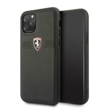 FERRARI Off Track iPhone 11 Pro fekete szemcsés bőr hátlap FERRARI Off Track iPhone 11 Pro fekete szemcsés bőr hátlap
