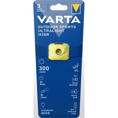 Varta 18631201401 Outdoor Sports Ultralight H30R/sárga/fejlámpa Varta 18631201401 Outdoor Sports Ultralight H30R/sárga/fejlámpa
