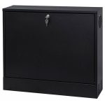   Stalflex CR19-2U-130-B 19" 2U 130mm mély fekete fém ajtós fali rack szekrény