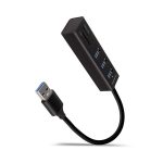   Axagon HMA-CR3A 3 portos USB3.2. Gen 2 fekete HUB kártyaolvasóval