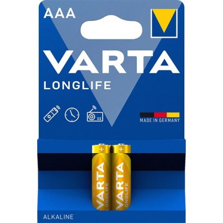 VARTA 4103101412 Longlife AAA (LR03) alkáli mikroceruza elem 2db/bliszter VARTA 4103101412 Longlife AAA (LR03) alkáli mikroceruza elem 2db/bliszter