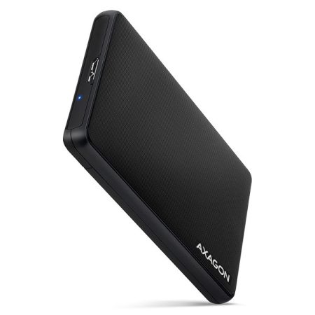 Axagon EE25-SL USB 3.2 fekete csavar nélküli külső HDD/SSD ház