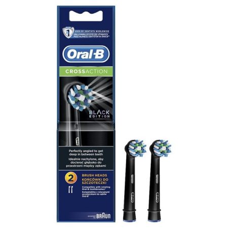 Oral-B CrossAction 2 db-os fekete fogkefefej szett Oral-B CrossAction 2 db-os fekete fogkefefej szett