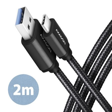 Axagon BUCM3-AM20AB USB-C 3.2 Gen 1 - USB-A 2 m fekete kábel Axagon BUCM3-AM20AB USB-C 3.2 Gen 1 - USB-A 2 m fekete kábel