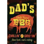 PF Dad's BBQ 20x30 cm-es retro dekor fémtábla