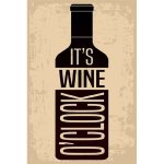   PF It's wine o'clock 20x30 cm-es retro dekor fémtábla