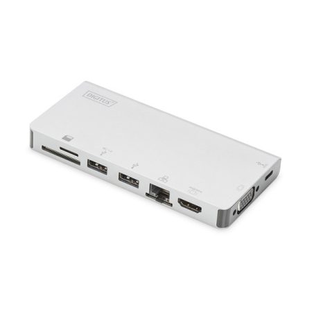 DIGITUS DA-70866 USB-C utazó 8 portos univerzális notebook dokkoló állomás