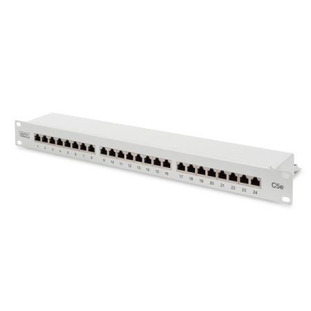 DIGITUS 19" 1U 24port Cat.5e szürke árnyékolt Patch Panel