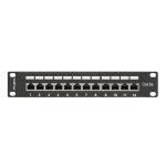   Lanberg PPF5-9012-B 10"/1U 12port Cat5e FTP árnyékolt fekete patch panel