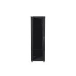   Lanberg FF01-8842-12B 19" 42U SZÉL:800mm MÉLY:800mm MAG:2047mm lapraszerelt üvegajtós fekete rack szekrény