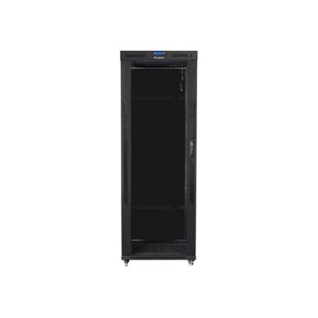 Lanberg FF01-8842-12BL 19" 42U SZÉL:800mm MÉLY:800mm MAG:2097mm LCD lapraszerelt üvegajtós fekete rack szekrény