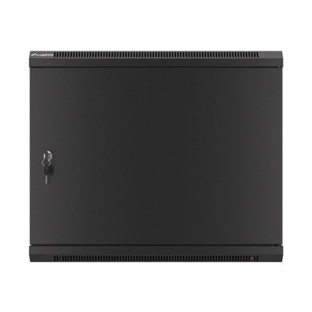 Lanberg WF01-6409-00B 19" 9U SZÉL:600mm MÉLY:450mm MAG:512mm lapraszerelt fémajtós fekete fali rack szekrény