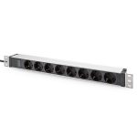   DIGITUS DN-95428 1U rack alu 8 schuko dugaljas C20-as tápcsatlakozós hálózati elosztó
