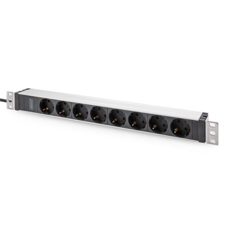 DIGITUS DN-95428 1U rack alu 8 schuko dugaljas C20-as tápcsatlakozós hálózati elosztó