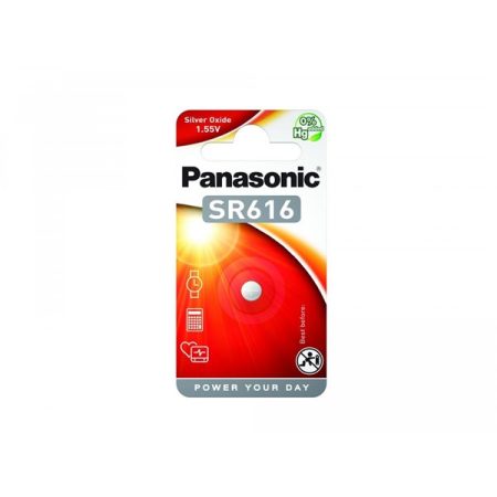 Panasonic SR-616 1,55V ezüst-oxid óraelem 1db/csomag Panasonic SR-616 1,55V ezüst-oxid óraelem 1db/csomag