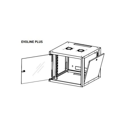 Legrand EVO9U6060P Evoline+ 19" 9U 600x600mm levehető oldallapos üvegajtós egyrészes fali rack szekrény