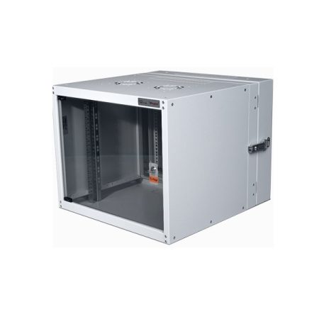 Legrand EVO4U6060 19" 4U SZÉL:600 MÉLY:600 MAG:270 szürke egyrészes, üvegajtós komplett fali rack szekrény Evoline