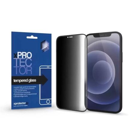 XPRO 128856 iPhone 15 Plus Tempered Glass 0.33 Full 3D FG PRIVACY üveg kijelzővédő fólia