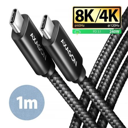 Axagon BUCM4X-CM10AB NewGEN+ 1m USB-C <> USB-C 4 Gen 3x2 / 240W kábel