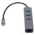 Akyga AK-AD-66 USB-C - USB 3.0 3-port + Ethernet USB hub