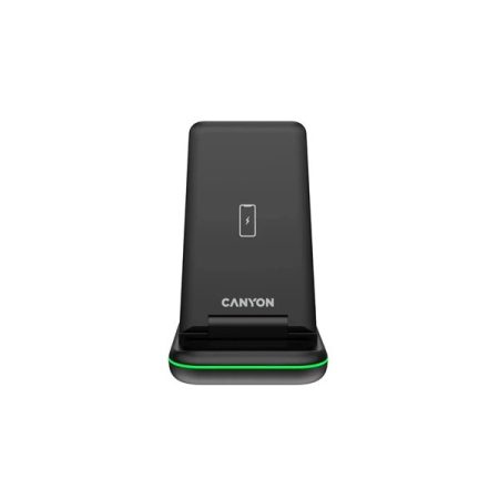 Canyon WS-304 3-in-1 15W univerzális vezeték nélküli töltő adapter fekete (Qi)