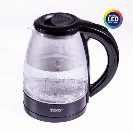 TOO KE-800 1,8L-es fekete üveg vízforraló TOO KE-800 1,8L-es fekete üveg vízforraló