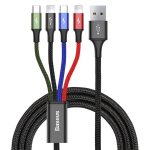   Baseus CA1T4-A01 Fast 4in1 1,2m 3,5A USB C/2xLightning/micro USB fekete adat- és töltőkábel