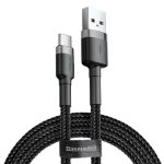   Baseus CATKLF-AG1 Cafule 0,5m 3A USB A/USB C szürke-fekete adat- és töltőkábel