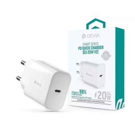 Devia ST383830 20W Type-C PD fehér hálózati töltő adapter