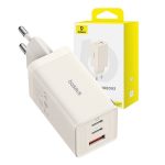   Baseus P10110812227-Z1 GaN5 65W fehér hálózati adapter 1m USB Type-C kábellel