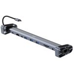   Iris IH10 10in1 (3xUSB/1xLAN/1xHDMI/1xSD/1xmicroSD/1xUSB-C/1xDP-USB-C 100W/1x3,5mm Jack) Dokkoló