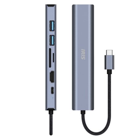 Iris IH6-23 7in1 (2xUSB/1xLAN/1xHDMI/1xSD/1xmicroSD/1xDP-USB-C 100W) Dokkoló Iris IH6-23 7in1 (2xUSB/1xLAN/1xHDMI/1xSD/1xmicroSD/1xDP-USB-C 100W) Dokkoló