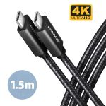   Axagon BUCM32-CM15AB 1,5m Type-C fekete adat- és töltőkábel