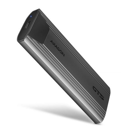 Axagon EEM2-GTS2 USB-C 3.2 Gen 2 M.2 NVMe/SATA szürke csavar nélküli külső SSD ház Axagon EEM2-GTS2 USB-C 3.2 Gen 2 M.2 NVMe/SATA szürke csavar nélküli külső SSD ház