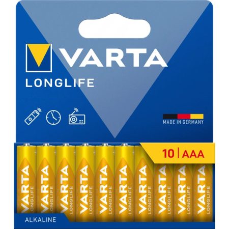 VARTA 4103101761 Longlife AAA mikroceruza elem 10db/bliszter VARTA 4103101761 Longlife AAA mikroceruza elem 10db/bliszter