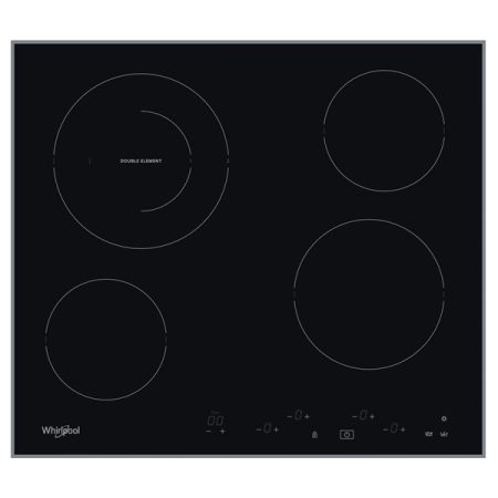 Whirlpool AKT 8601 IX fekete, beépíthető, elektromos üvegkerámia, főzőzóna: 4, beépíthető méret: 56cm, főzőlap