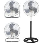   TOO FANS-45-400-B-3IN1 TYPHOON ezüst-fekete, sebességfokozat száma:3, 50 W, álló/fali/padló multifunkciós ventilátor